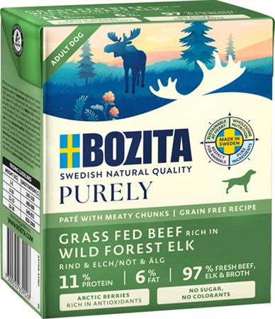 Bozita Purely Tetra paté Beef/Elk.  6st x 370 g